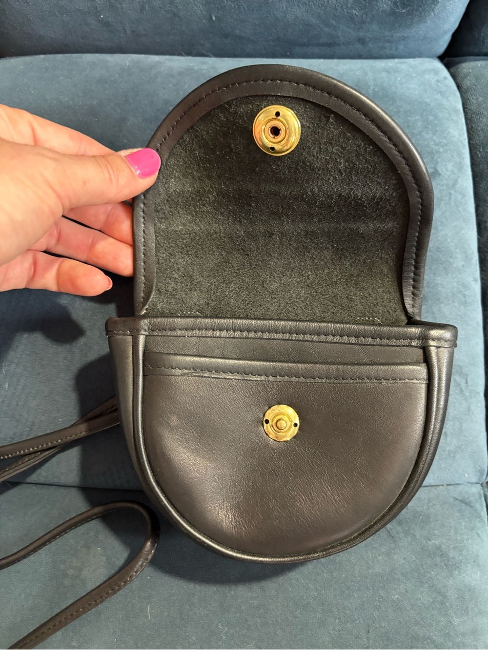 90’s Mini COACH Black Leather Crossbody Belt Bag #9826 NWOT - Picture 5 of 5